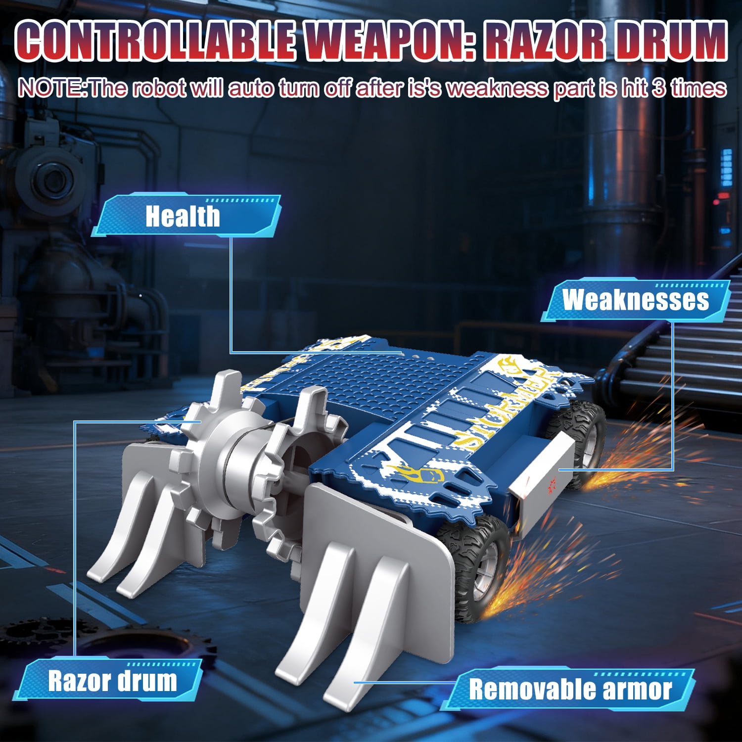 Remote Control Battle Robots, 2-Player Battle Robots Arena Set, 2.4Ghz Interactive RC Fighting Robot Toy, STEM Toys Gifts for Boys Girls