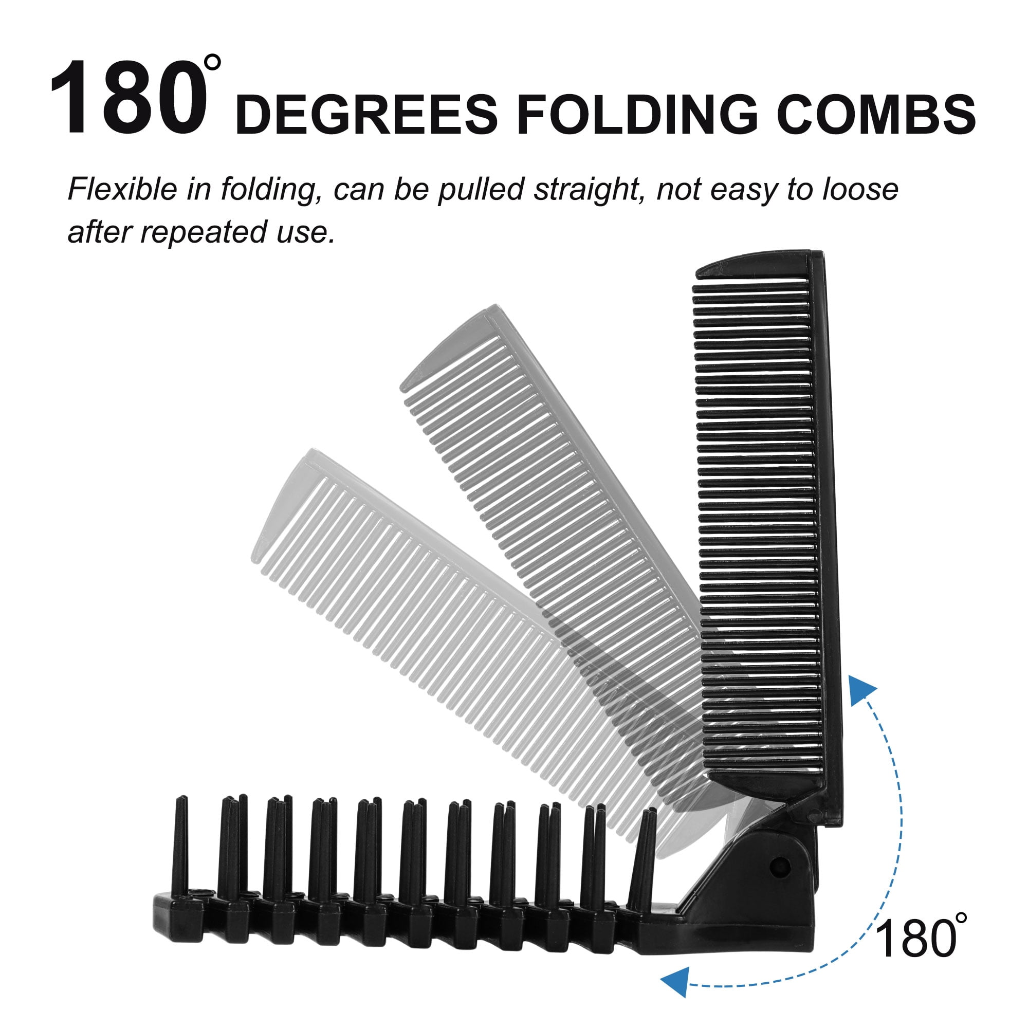 Unique Bargains Folding Hair Brush Travel Double Headed Anti-Static Comb for Women Men