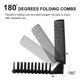 thumbnail image 5 of 2Pcs Black Fishbone Shape Coarse Fine Teeth 2 Way Foldable Hairdressing Comb, 5 of 7
