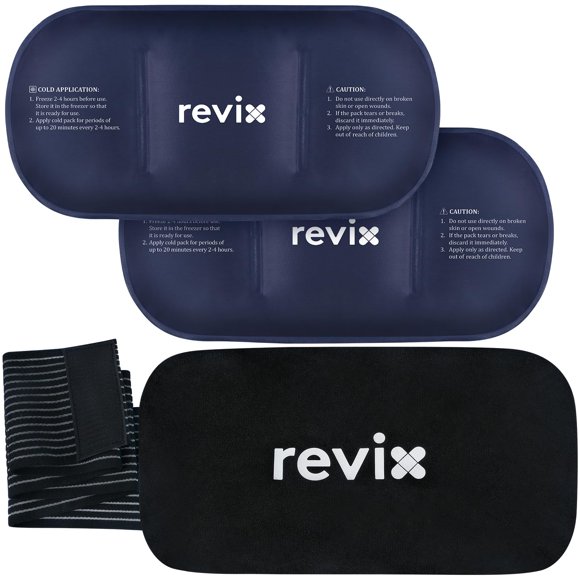 Compresa fría REVIX 36 x 18 cm flexible, paquete de 2 con correa
