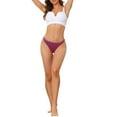 thumbnail image 2 of Unique Bargains Women's Available in Plus Size No-Show Breathable Thongs Purple XL, 2 of 6
