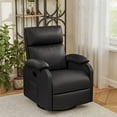 thumbnail image 2 of Homall 360° Massage Swivel Rocker Recliner Small Rocking PU Leather Chairs with Side Pockets for Small Spaces,Black, 2 of 7