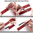 thumbnail image 5 of Boucle Solo Tressée Réglable avec Boucle Compatible avec Bracelet Apple Watch pour Hommes et Femmes, Bracelet Élastique en Nylon Extensible pour iWatch Séries SE 6 5 4 3 2 1(Rouge,42/44mm), 5 of 5