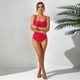thumbnail image 4 of Traje de baño de una pieza para mujer, bikini informal y de moda de color sólido con cordones, traje de baño de moda playera para mujer, trajes de baño de una pieza para mujer, trajes de baño para muj, 4 of 7