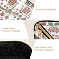 thumbnail image 5 of FORMRS Makeup Bag Travel Cosmetic Organizer for Women Fold Flat Zipper Pouch with Handle, Green Nordic Christmas House, 5 of 8