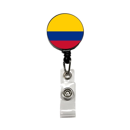 Colombia Country Flag Retractable Reel ID Badge Key Card Name Tag Holder with Clip