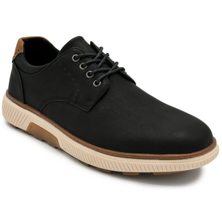 Aston Marc Men s Oxford Dress Shoes  Genuine Leather Lace-Up Formal Shoes for Office  Weddings & Business Wear - Black  Size 11