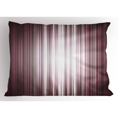 Plum Pillow Shams Purple Pillow Sham Futuristic Digital Style Artistic Stripes and Rays in Unusual Abstraction, Decorative Standard Size Printed Pillowcase, 26 X 20 Inches, Plum Mauve Silver, by Ambesonne ()