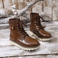 thumbnail image 3 of hzomhy Womens Snow Boots Round Toe Front Lacing Thick Sole Warm Lining for Casual Cold Weather Walking and Daily Wear, 3 of 7