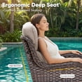 thumbnail image 5 of POCASSY 3PCS Outdoor Swivel Chair Set with Side Table, All Weather Wicker Patio Swivel Chairs with 2-tier Side Table for Porch Garden Balcony - Beige, 5 of 18