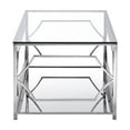 thumbnail image 3 of Maklaine Metal Rectangle Coffee Table with Glass in Silver Finish, 3 of 4