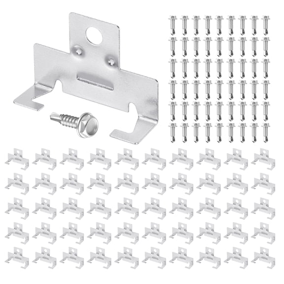 Uxcell 100 Pcs Recessed Light Clips Downlight Housing C Clips, 304 Stainless Steel Can Light Clip with Hex Washer Head Self Drilling Screws for 5 to 6 Inch Retrofit Cans