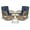 Light Brown Wicker/Navy Blue Cushions, variant on MEETWARM 3 Pieces Outdoor Wicker Swivel Rocker Patio Set, Rocking Chairs Rattan Patio Furniture Sets with Thickened Cushion and Glass-Top Coffee Table, Conversation Bistro Set for Porch (Gray)
