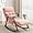 Velvet + Pink, variant on Casual Folding Rocking Chair upholstered, Lounge Rocking Chair Adjustable high Back and Foot Rest,Side Pockets Placed in Living Room Bedroom Balcony