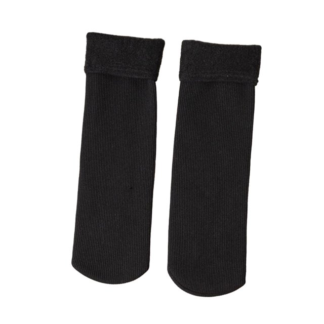 CSChome Mid-calf Socks Unisex Thermal Mid-Tube Socks - Thick Soft Plush Solid Color Elastic Non-Slip Knitted