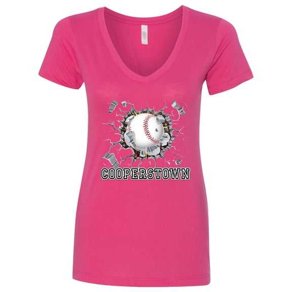 Inktastic Cooperstown Baseball Breakthrough Women's V-Neck T-Shirt