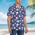 thumbnail image 2 of Lsque flower Skull in starry sky pattern Hawaiian Shirt for Men, Unisex Summer Beach Casual Short Sleeve Button Down Shirts-XX-Large, 2 of 9
