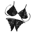thumbnail image 2 of newfavorsdecor Conjunto de sujetador abierto y bragas sexys sin entrepierna para mujer Negro, 2 of 6