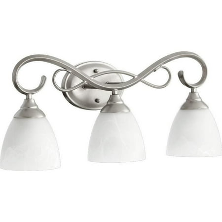 Quorum Vanity Lighting - Quorum Powell 3 Light Vanity in Classic Nickel