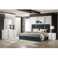 thumbnail image 2 of Ines 4-piece Eastern King Bedroom Set Navy and White High Gloss, 2 of 18