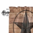 thumbnail image 4 of Western Star Retro Rod Pocket Curtain Valance, Country Farmhouse Brown Wooden Grain Farmhouse Window Valance for Living Room, Bedroom, Kitchen 42"W x 12"L, 4 of 9