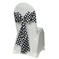 thumbnail image 3 of Your Chair Covers - 10 Pack Satin Sashes Black/White Polka Dots, 3 of 5