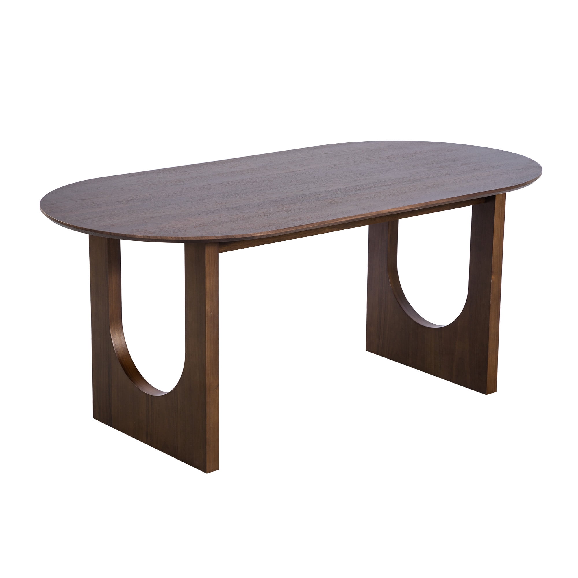 MAYEERTY 31x16 Modern Oval Extendable Dining Table with metal leg,Brown