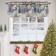 thumbnail image 5 of Kitchen Valances for Window, Christmas Bear Santa Hat Snowy Xmas Tree Light Filtering Rod Pocket Valance Curtain, Vintage Black Plaid Short Curtains Window Topper for Bedroom 54x18in, 5 of 7
