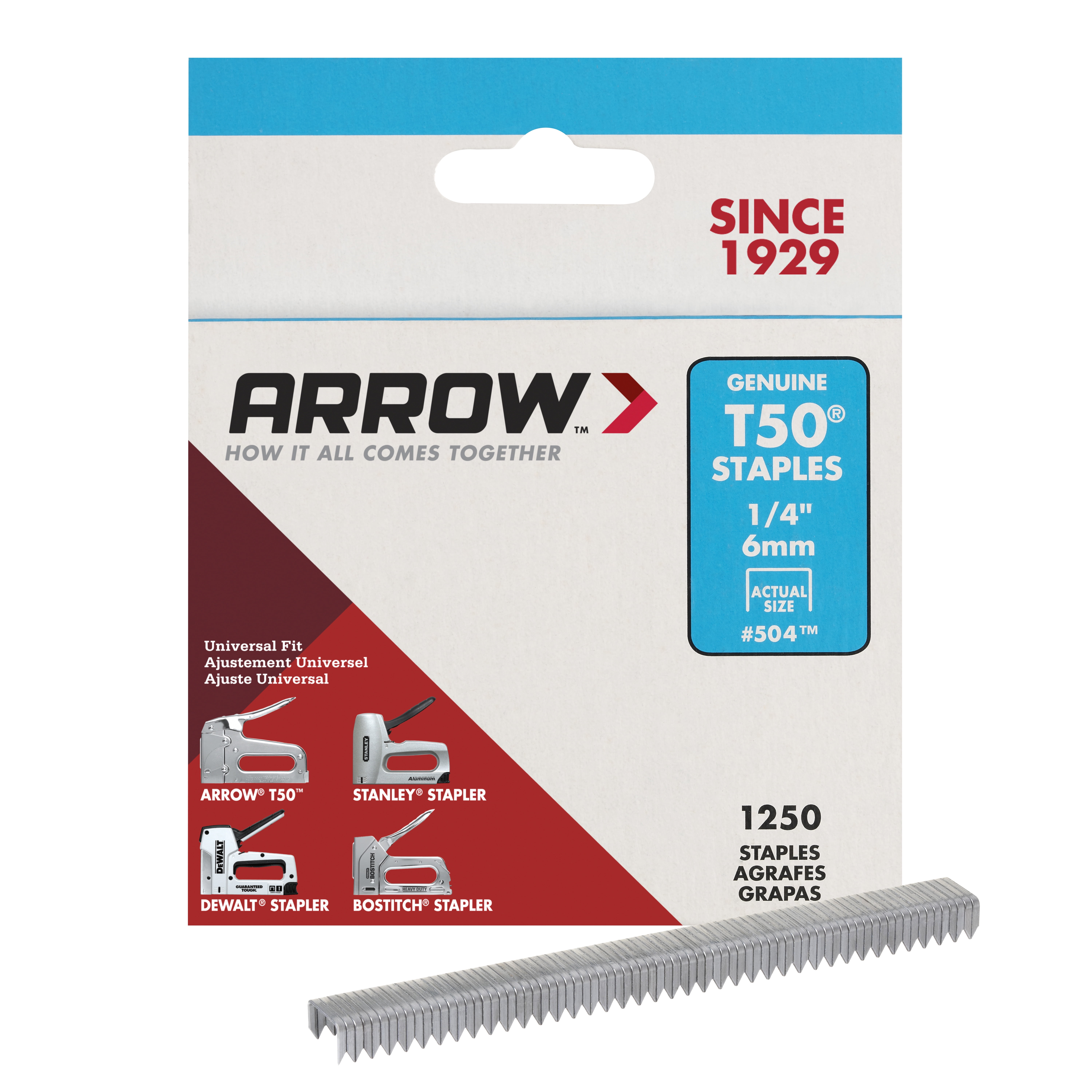 Details about   NEW 2000 Ct Vintage Arrow 1/4 Inch Staples for Arrow Tacker T-50 T-55 HT-50M 