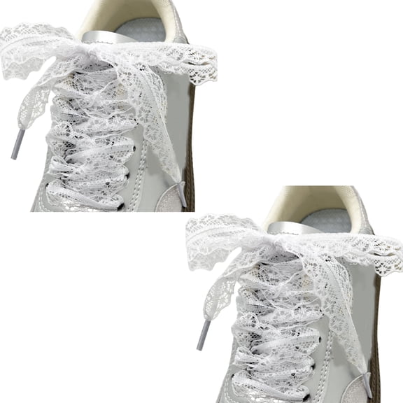 1 Pair Multipurpose Lace Shoelaces for Women Girl 3CM Wide Flat Sneakers Casual Shoestrings Laces for Various Shoe Types