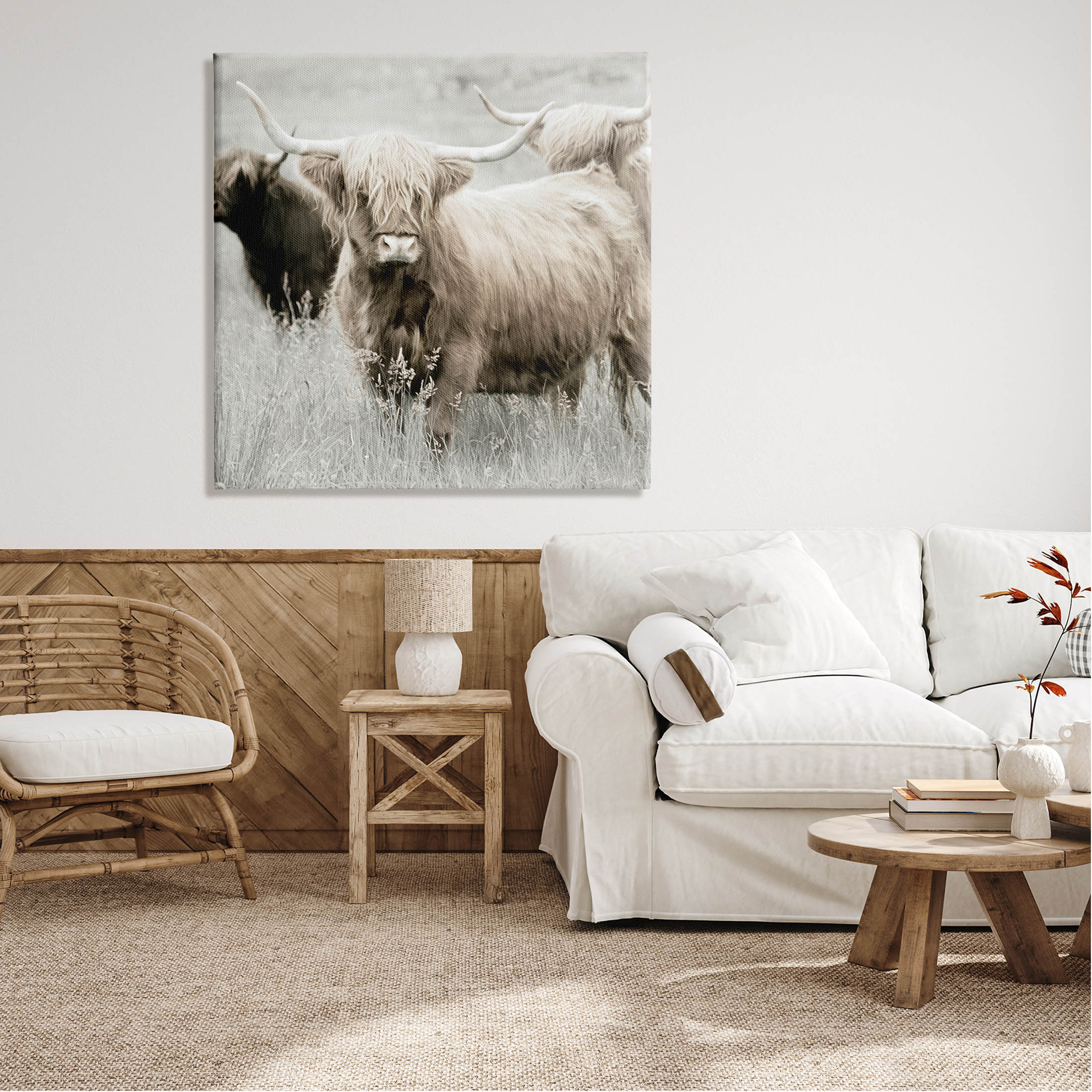 Stupell Industries Highland Cattle Country Meadow Photograph Gallery Wrapped Canvas Print Wall Art, Design by Danita Delimont