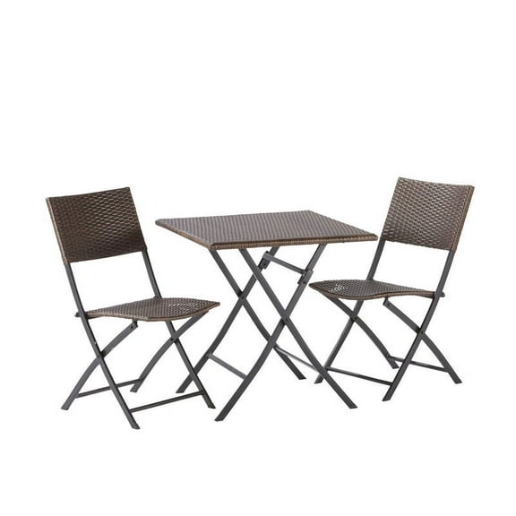 Mesa con 2 Sillas Plegables NATERIAL ZENA Rattan