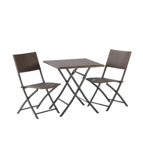 Mesa con 2 Sillas Plegables NATERIAL ZENA Rattan