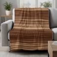 thumbnail image 2 of Brown Western Blanket Soft Cozy Warm Twin Blanket for Bed, Plush Fuzzy Flannel Fleece Blankets for Sofa, Vintage Farmhouse Wood Barn Door Throw Blankets for Couch, Gifts for Men, 60"x80", 2 of 9