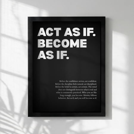 Act As If Become As If Poster Powerful Motivational Wall Art Inspirational Success Quote Poster Poster Print Only