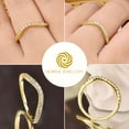 thumbnail image 4 of Newshe Curved Wedding Bands for Women Stacking Sterling Silver Eternity Rings Cz Wishbone Yellow Gold Size 9, 4 of 6