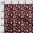 thumbnail image 2 of oneOone Cotton Cambric Maroon Fabric English Breakfast Sewing Material Print Fabric By The Yard 56 Inch Wide, 2 of 6