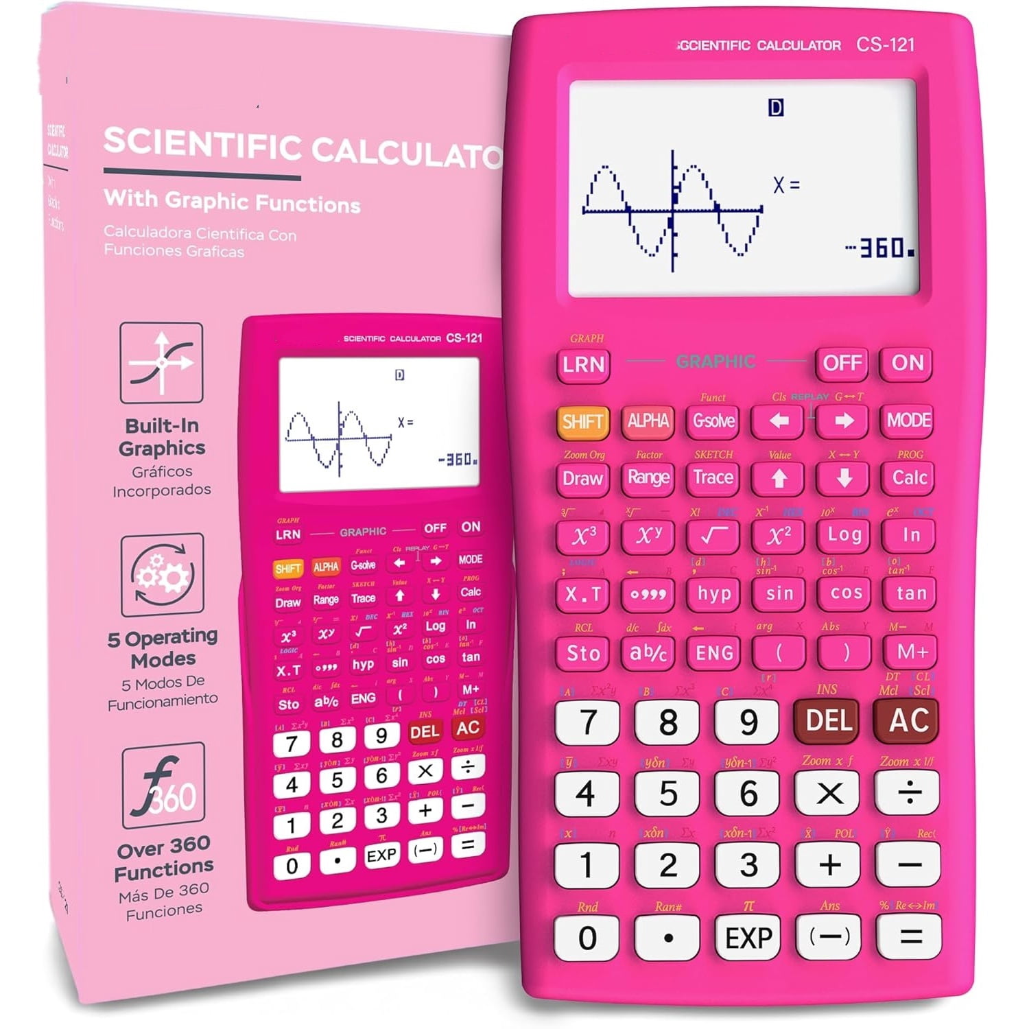 Scientific Calculator with Graphic Functions, Multiple Modes with Intuitive Interface, Perfect for Beginner and Advanced Courses, High School or College, CS-121