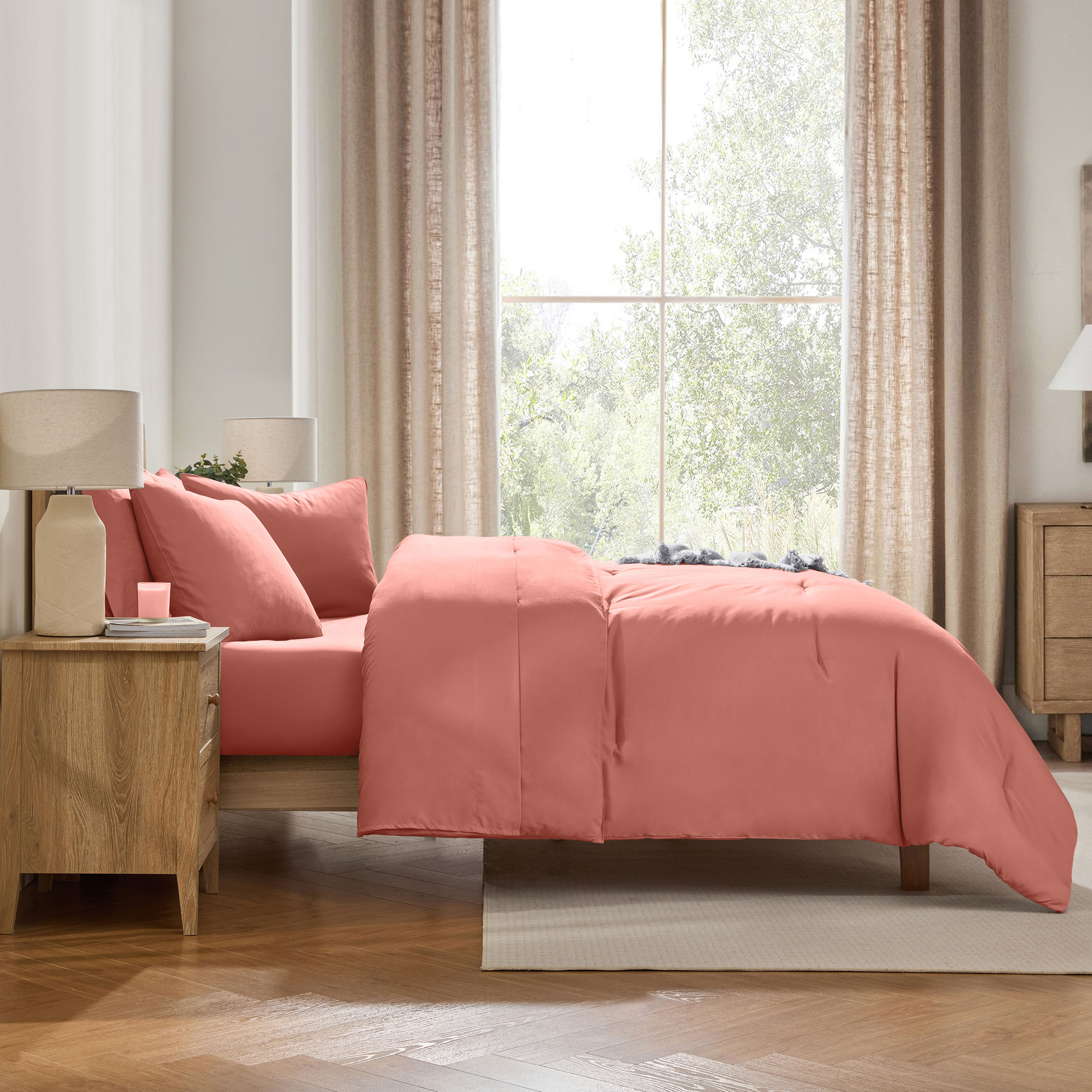 LammaLoe King SizeComforter Set, 7 Piece Bed in a Bag, Ultra Soft Bedding Comforter Set with Sheets, All Season Bed Set, Terracotta