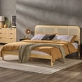 thumbnail image 2 of Walker Edison Boho Rattan-Panel King Platform Bedframe, Natural, 2 of 15