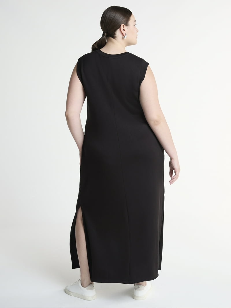 Scoop Women's and Plus Scubaknit Sleeveless Maxi Dress with Pockets, Side  Slits, Relaxed Fit, Sizes XS-4X - Walmart.com