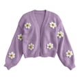 thumbnail image 5 of Lutiedan Knit Cardigans for Women Daisy Floral Open Front Cardigan Sweater Long Sleeve V Neck Fall Sweater Coats S-L, 5 of 8