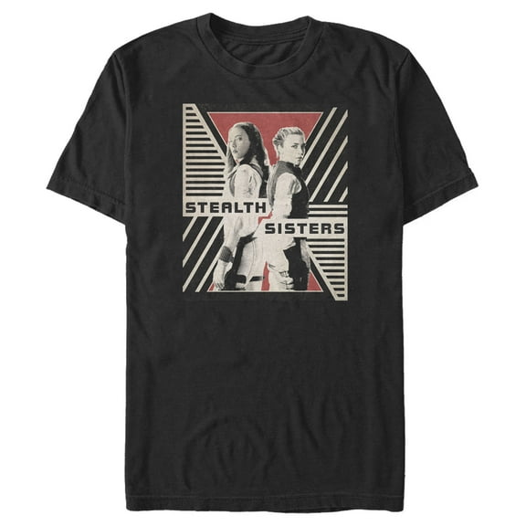 Men's Marvel Black Widow Stealth Sisters Streak  Graphic Tee Black 2X Large