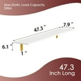 thumbnail image 3 of Long Wall Shelves, 47.3" Wall Mounted Shelves Set of 4, Large Floating Shelves for Wall with Metal Brackets, for Living Room, Bathroom, Bedroom, Kitchen, White and Gold, 3 of 18