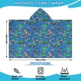 thumbnail image 2 of Blue Cartoon Dinosaurs Landscape Pattern Hooded Bath Towel，60"x35" for Ages 3 To 12 Kids, Quick Dry Lightweight Soft Microfiber Hood Beach Towel Cover Up for Kids, 2 of 7