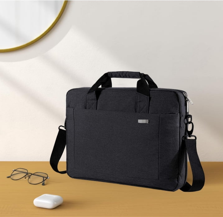 RKXQT Laptop Bag Case 15 15.6 16 Inch, Computer Sleeve Messenger Bag with Shoulder Strap Expandable Waterproof Business Briefcase for Men Women to Work Travel School, Fit 14-16 Inch Laptop, Black