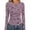 B_Pink, variant on XPMWRP Women's Long Sleeve Shirts Ribbed Knit Slim Fit Tops Floral Printed Basic Tee Casual Stretch Crew Neck T-Shirts Hot Pink M