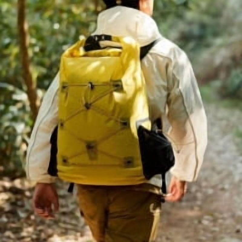 Naturehike Ultralight Waterproof Backpack with Side Pocket, 25L Dry Bag with Breathable Mesh Straps for Hiking, Camping and Travel Gray