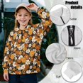 thumbnail image 6 of Uorisanigo Girls Half Zip Sweatshirt with Long Sleeve, Oversized Hippie Flowers Sweatshirts for Teen Girl, Fall Fashion Drop Shoulder Pullover Top Jackets Athletic Outerwear, 6 of 7
