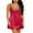 Red, variant on Womens Fashion Lace Bodysuit Long Sleeve Lingerie Deep V Teddy Babydoll Sexy Lace Bodysuit